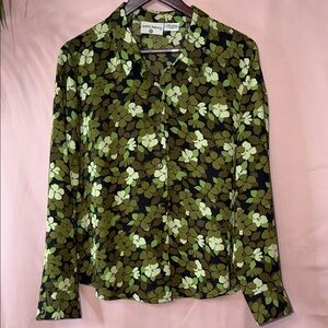 Kathy Ireland Floral Button Down Blouse | Effortless Chic